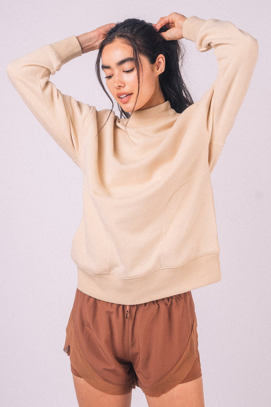 Mockneck Top in Cream